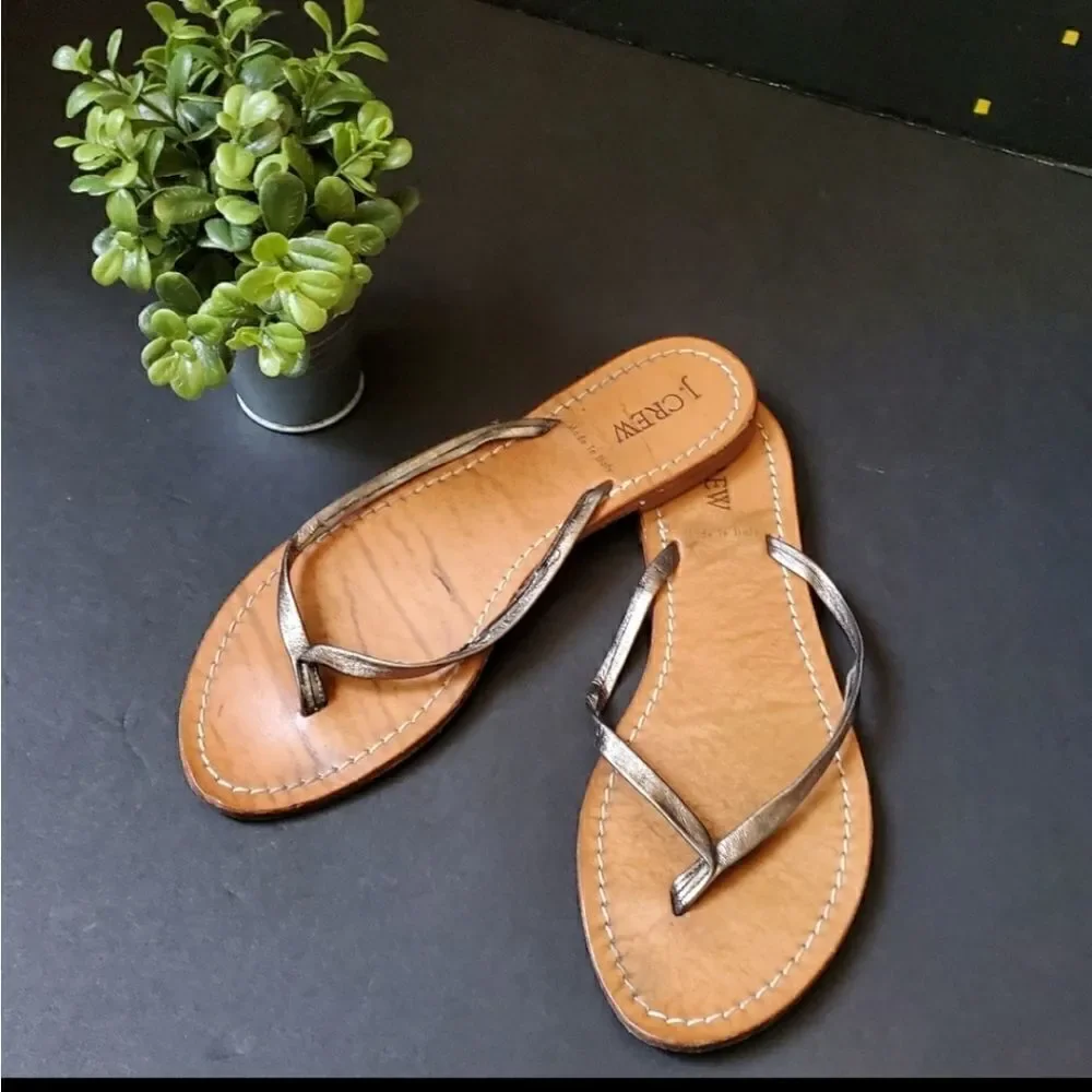 J.crew Leather Flip Flops